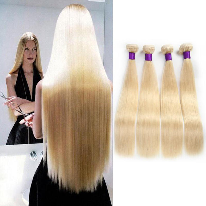 613# Blonde Color Straight Human Virgin Hair Weaves