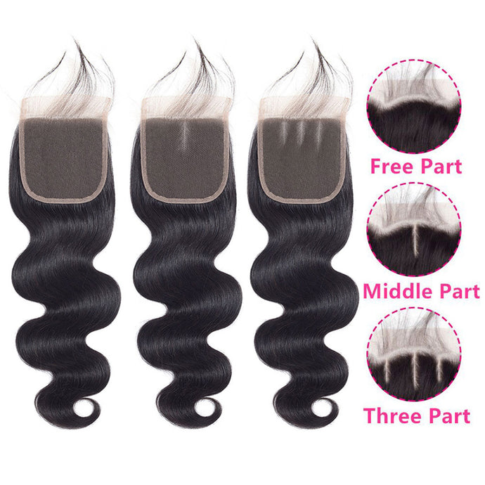 4x4 Body Wave Human Hair Top Lace Closure With Baby Hair