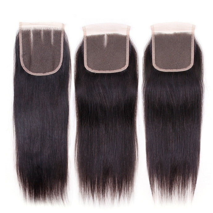 4x4 Straight Human Hair Top Lace Closure With Baby Hair