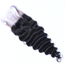 4x4 Deep Wave Human Hair Top Lace Closure With Baby Hair