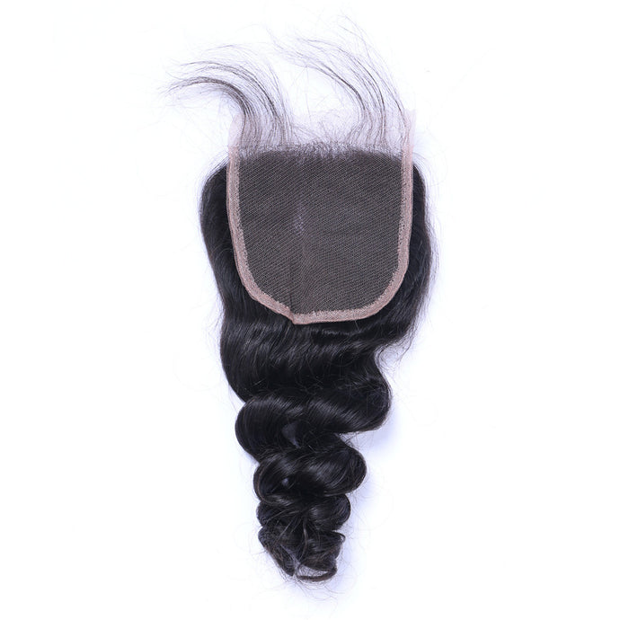 4x4 Loose Wave Human Hair Top Lace Closure With Baby Hair