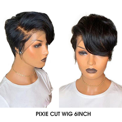 Pixie Cut Wig Lace Front Human Hair Wigs Pre Plucked Hairline Bleached Knot