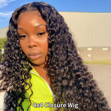 Water Wave 13x4 Lace Front Wig Human Hair Wigs Deep Curly Glueless Virgin Brazilian 180% Density