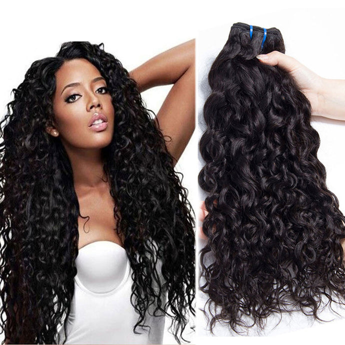 Natural Water Wave Human Virgin Hair Weaves