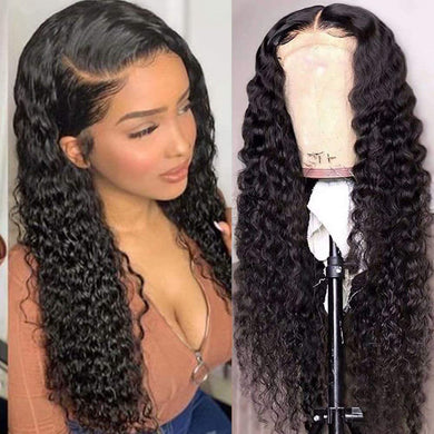 4x4 Water Wave Lace Closure Wigs Human Hair Front Lace Wigs