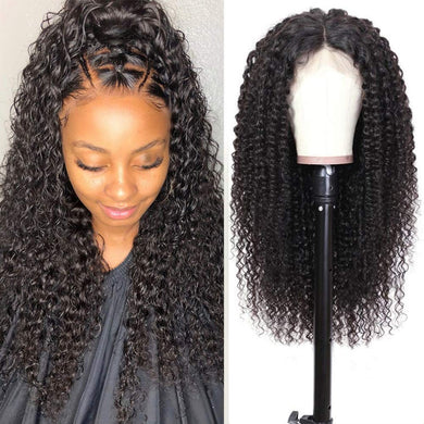 4x4 Kinky Curly Lace Closure Wigs Human Hair Front Lace Wigs
