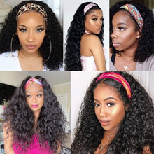 Deep Wave Headband Human Hair Wigs Glueless Wigs