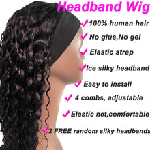 Deep Wave Headband Human Hair Wigs Glueless Wigs