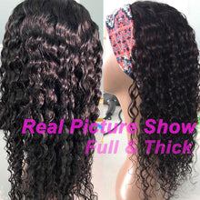 Deep Wave Headband Human Hair Wigs Glueless Wigs