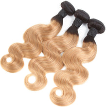 Ombre 1b/27# Blonde Body Wave Human Virgin Hair Weaves