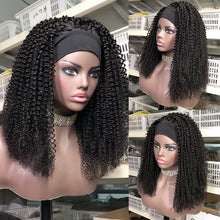 Kinky Curly Headband Human Hair Wigs Glueless Wigs