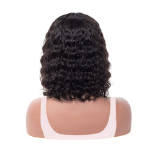 Short Human Hair Water Wave Bob Lace Closures Frontals Wigs