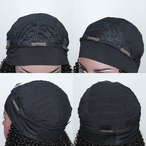 Kinky Curly Headband Human Hair Wigs Glueless Wigs