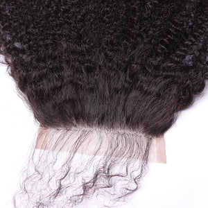4x4 Afro Kinky Curly Human Hair Top Lace Closure With Baby Hair