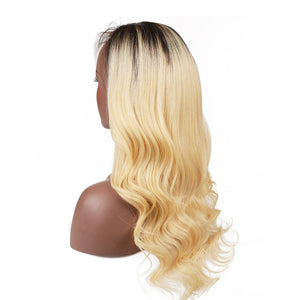 1b/613# Blonde Body Wave 4x4 Lace Closure Wigs Human Hair Wigs