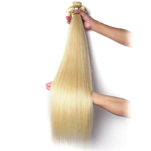 613# Blonde Color Straight Human Virgin Hair Weaves