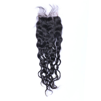 4x4 Water Wave Human Hair Top Lace Closure With Baby Hair