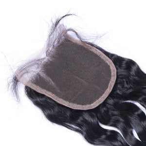 4x4 Water Wave Human Hair Top Lace Closure With Baby Hair