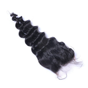 4x4 Loose Deep Wave Human Hair Top Lace Closure With Baby Hair