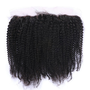 13x4 Ear To Ear Lace Frontals Afro Kinky Curly Human Hair Lace Frontals With Baby Hair